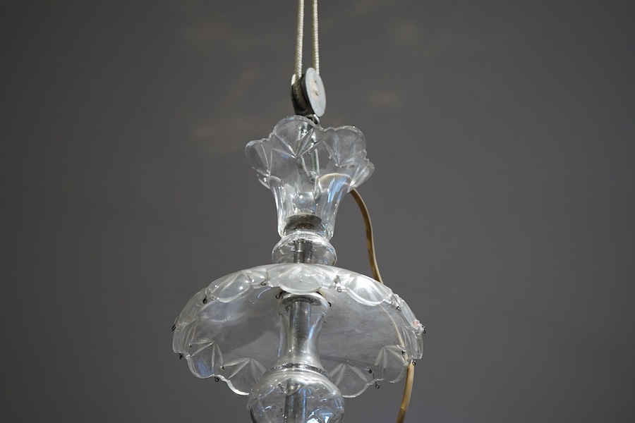 A cut glass chandelier
